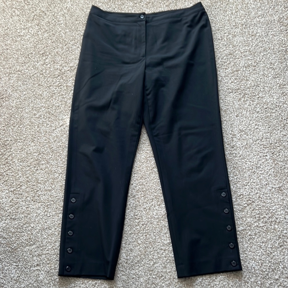 ISDA & CO straight leg black pants with buttons down legs PLUS SIZE